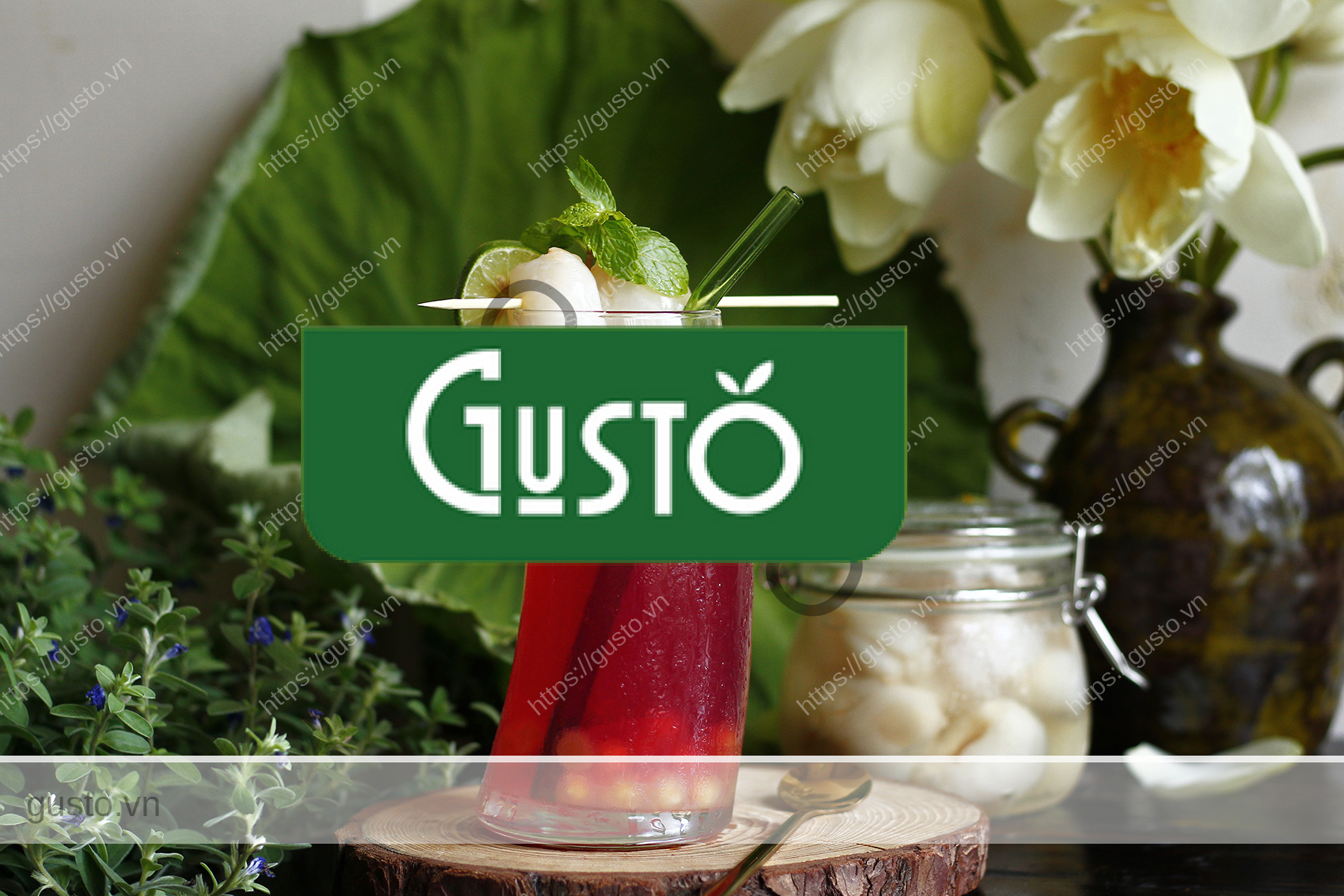 Nước tía tô vải ngâm